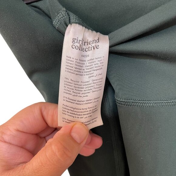 Girlfriend Collective High Waisted 7/8 Pocket Legging Moss Green Women’s Size M - Picture 5 of 8